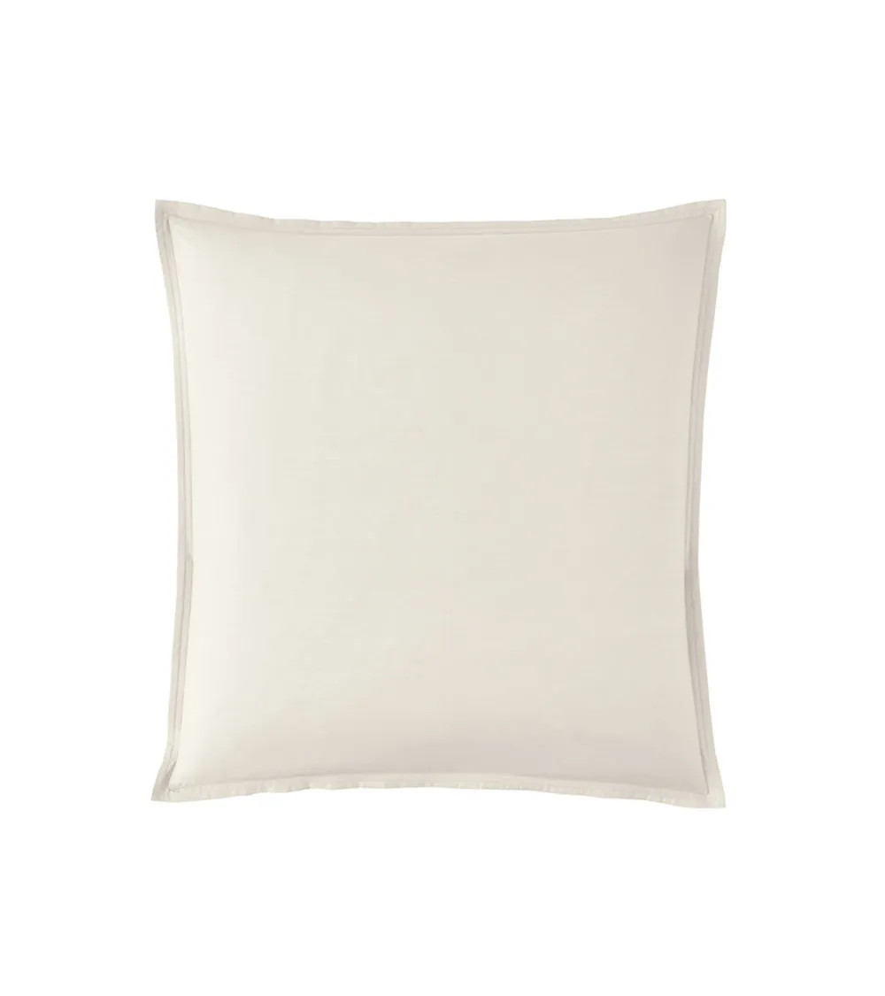 Taie d'Oreiller Percale Meringue PREMIÈRE, made in france, linge de lit uni beige blanc