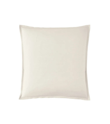 Taie d'Oreiller Percale Meringue PREMIÈRE, made in france, linge de lit uni beige blanc