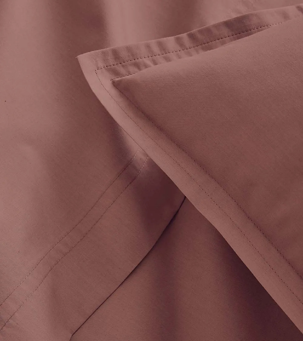 Housse de Couette Percale Bois de Rose PREMIÈRE, linge de lit fabriqué en France, couleur unie