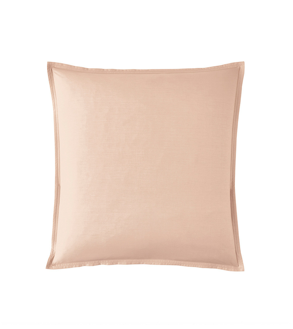 Taie d'Oreiller Percale Ballerine PREMIÈRE, couleur rose nude poudré uni, linge de maison fabrication française