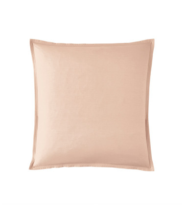 Taie d'Oreiller Percale Ballerine PREMIÈRE, couleur rose nude poudré uni, linge de maison fabrication française