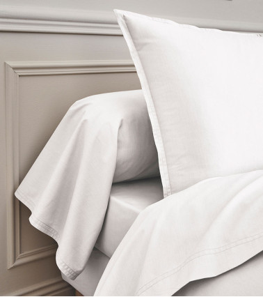 Housse de Couette Percale Blanc PREMIÈRE, linge de lit uni fabriqué en france, blanc lumineux
