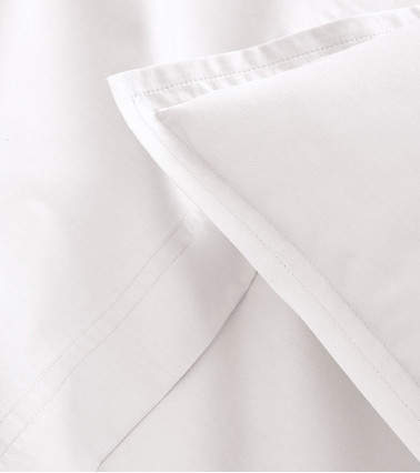 Housse de Couette Percale Blanc PREMIÈRE, linge de lit uni fabriqué en france, blanc lumineux