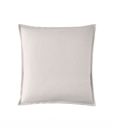 Taie d'Oreiller Percale Gris Perle PREMIÈRE, linge de lit fabriqué en France, linge de maison uni gris clair poudré