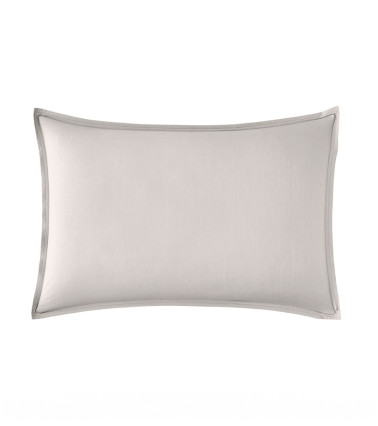 Taie d'Oreiller Percale Gris Perle PREMIÈRE, linge de lit fabriqué en France, linge de maison uni gris clair poudré