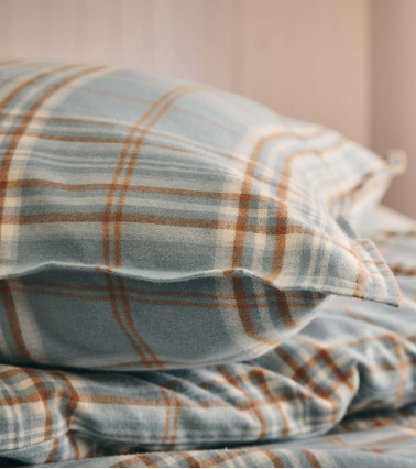 Housse de Couette Flanelle TARTAN - 100% coton, 170 gr/m², douce et chaude - Essix