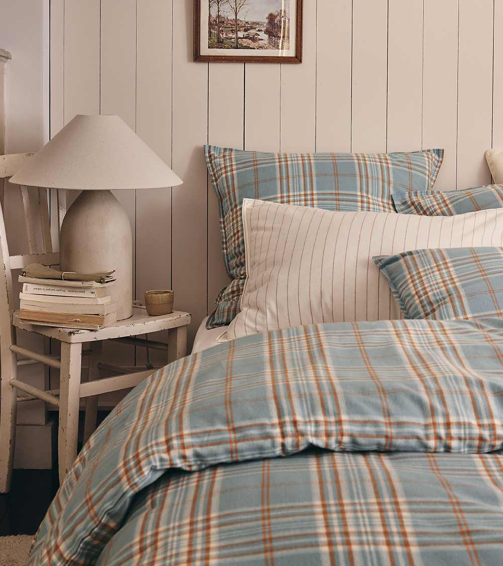 Housse de Couette Flanelle TARTAN - 100% coton, 170 gr/m², douce et chaude - Essix