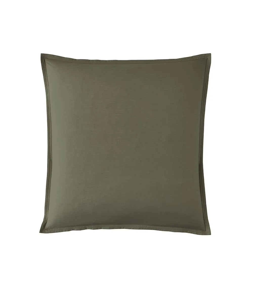 Taie d'Oreiller Percale Jungle PREMIÈRE, linge de lit fabriqué en France, Essix, vert foncé kaki forêt