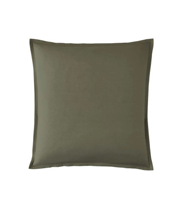 Taie d'Oreiller Percale Jungle PREMIÈRE, linge de lit fabriqué en France, Essix, vert foncé kaki forêt