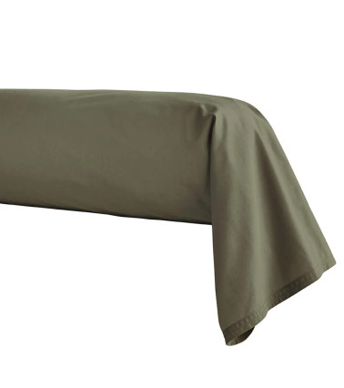 Taie Traversin Percale Jungle PREMIÈRE, linge de lit made in France, vert foncé forêt, kaki, Essix