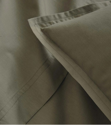 Housse de Couette Percale Jungle PREMIÈRE, linge de lit français, vert foncé kaki forêt, Essix