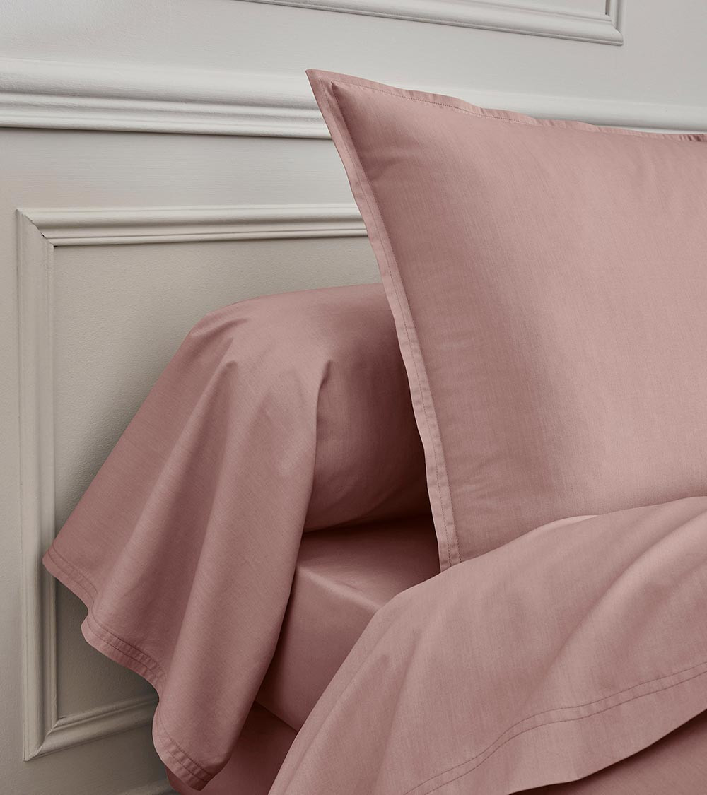 Housse de Couette Percale LILAS PREMIÈRE, linge de lit fabriqué en France uni rose violet poudré