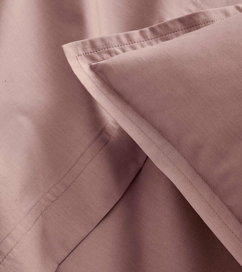 Taie Traversin Percale LILAS PREMIÈRE, linge de lit uni fabriqué en FRANCE, rose poudré violet, 43x230 cm et 43x190 cm