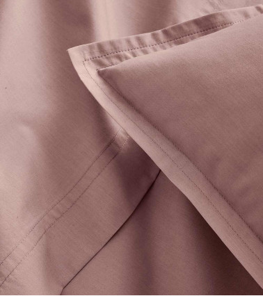 Taie Traversin Percale LILAS PREMIÈRE, linge de lit uni fabriqué en FRANCE, rose poudré violet, 43x230 cm et 43x190 cm