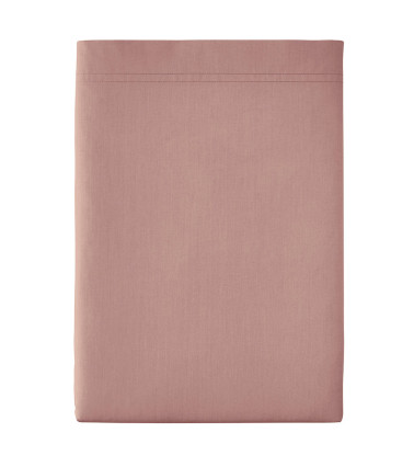 Drap plat Percale LILAS PREMIÈRE, linge de lit uni fabriqué en France, violet rose poudré, 180x290, 240x300, 270x300 cm