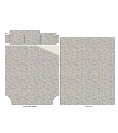 Housse de couette percale de coton FAUVE BEIGE imprimé animal panthère