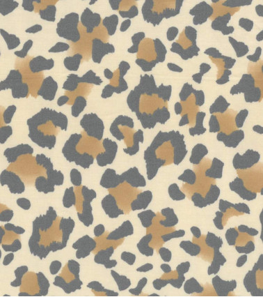 Taie de traversin percale de coton FAUVE BEIGE, fabrication Française, imprimé animal panthère