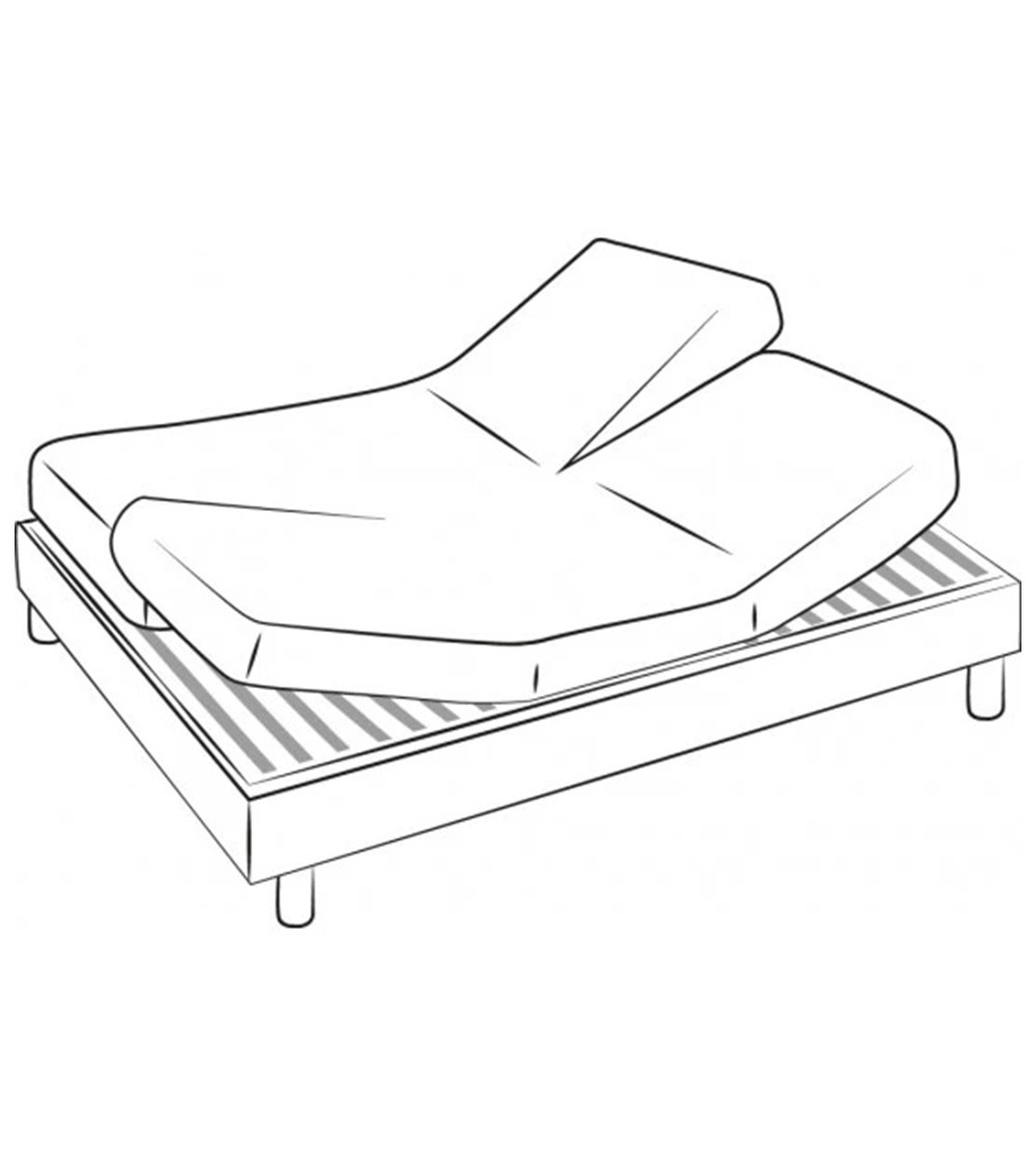 Drap housse uni percale de coton rose OPALE tête et pieds relevables, lit articulé, linge de lit fabriqué en France