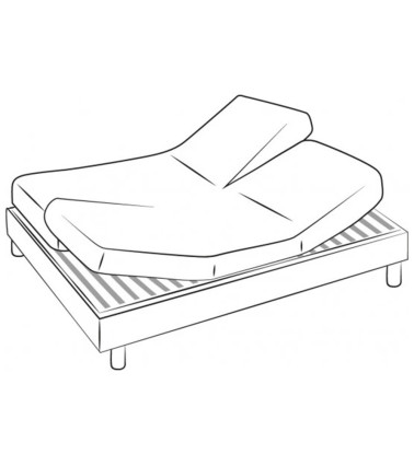 Drap housse uni percale de coton rose OPALE tête et pieds relevables, lit articulé, linge de lit fabriqué en France