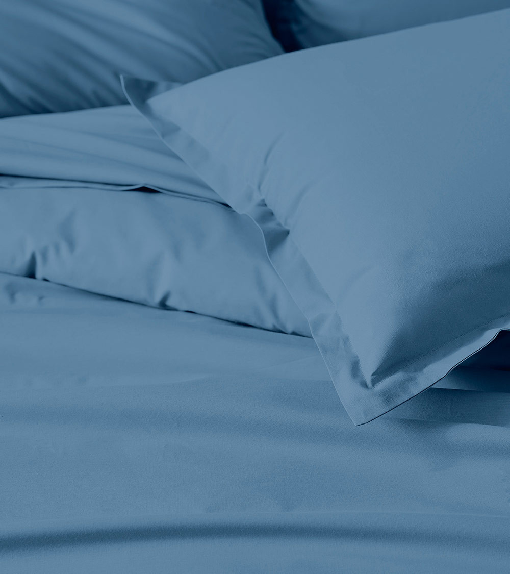 Taie d'oreiller unie en percale de coton ARDOISE, linge de lit uni fabriqué en France, 50x70 cm, 65x65 cm