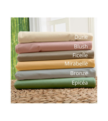 gamme de linge de lit en coton bio, Drap housse uni coton BIO ECUME, linge de lit fabriqué en France, bleu gris uni