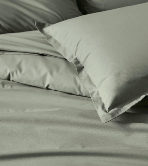 Housse de couette unie coton BIO BRONZE, linge de lit uni fabriqué en France