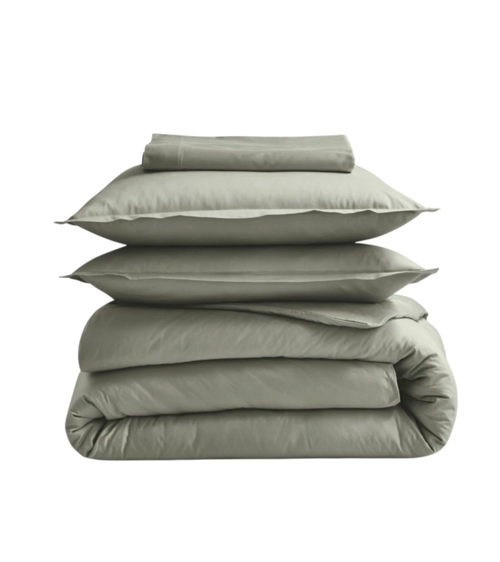 Housse de couette unie coton BIO BRONZE, linge de lit uni fabriqué en France