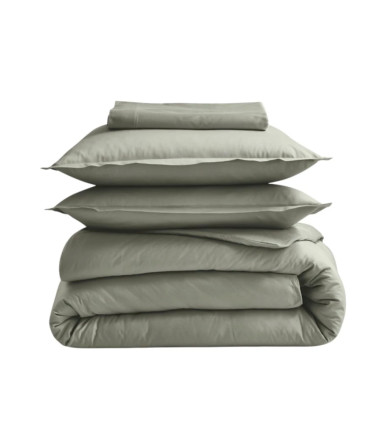 Housse de couette unie coton BIO BRONZE, linge de lit uni fabriqué en France