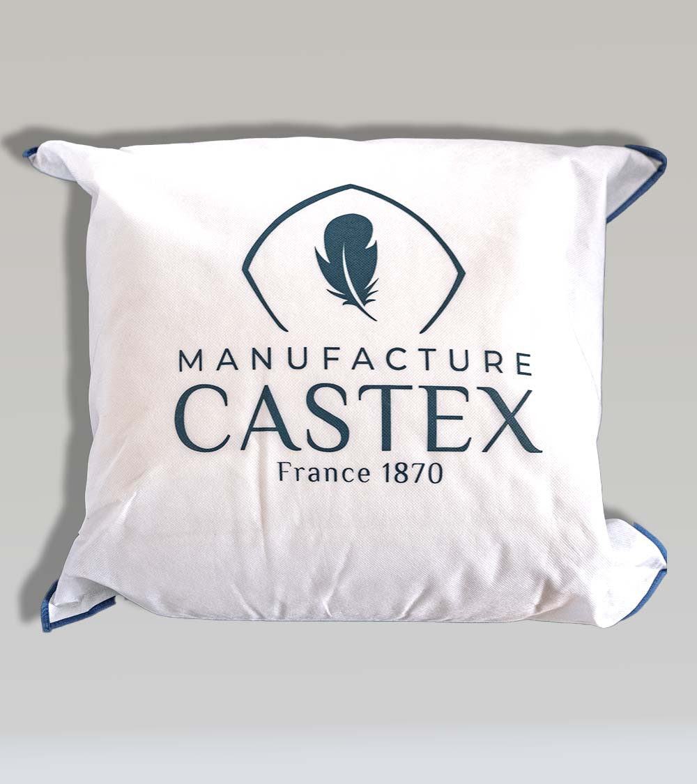 Couette duvet d'oie légère Castex été 140g/m², luxueuse et gonflante, enveloppe en satin de coton bio thermorégulé