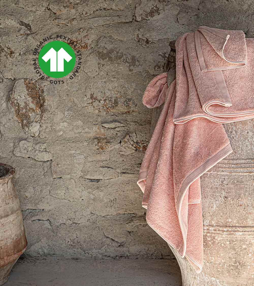 Serviette de toilette GOTS Essentiel Nude - Alexandre Turpault, rose clair