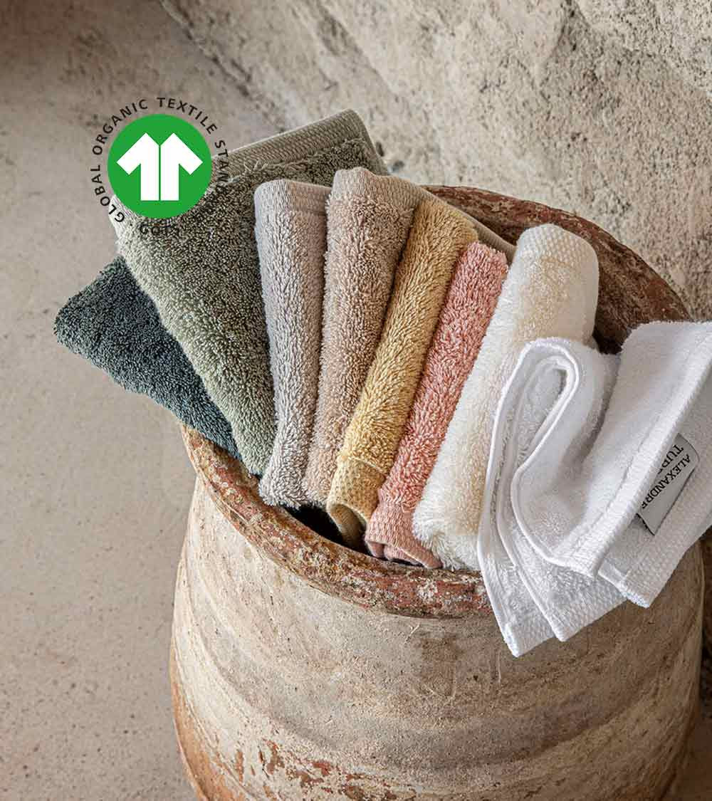 Collection de Serviette de toilette GOTS Essentiel Meringue - Alexandre Turpault, blanc cassé