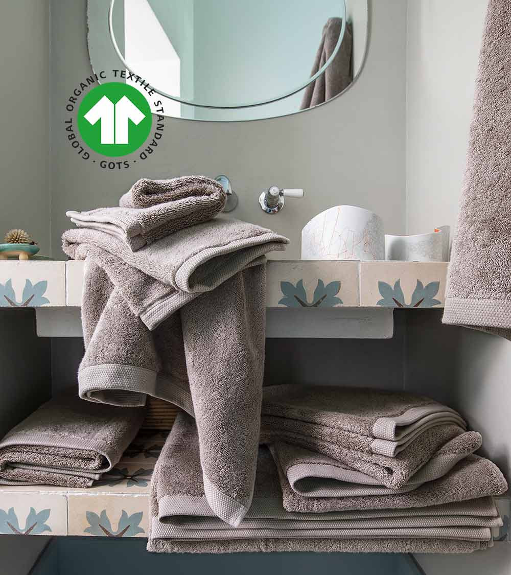 Serviette de toilette GOTS Essentiel Ombre - Alexandre Turpault, marron