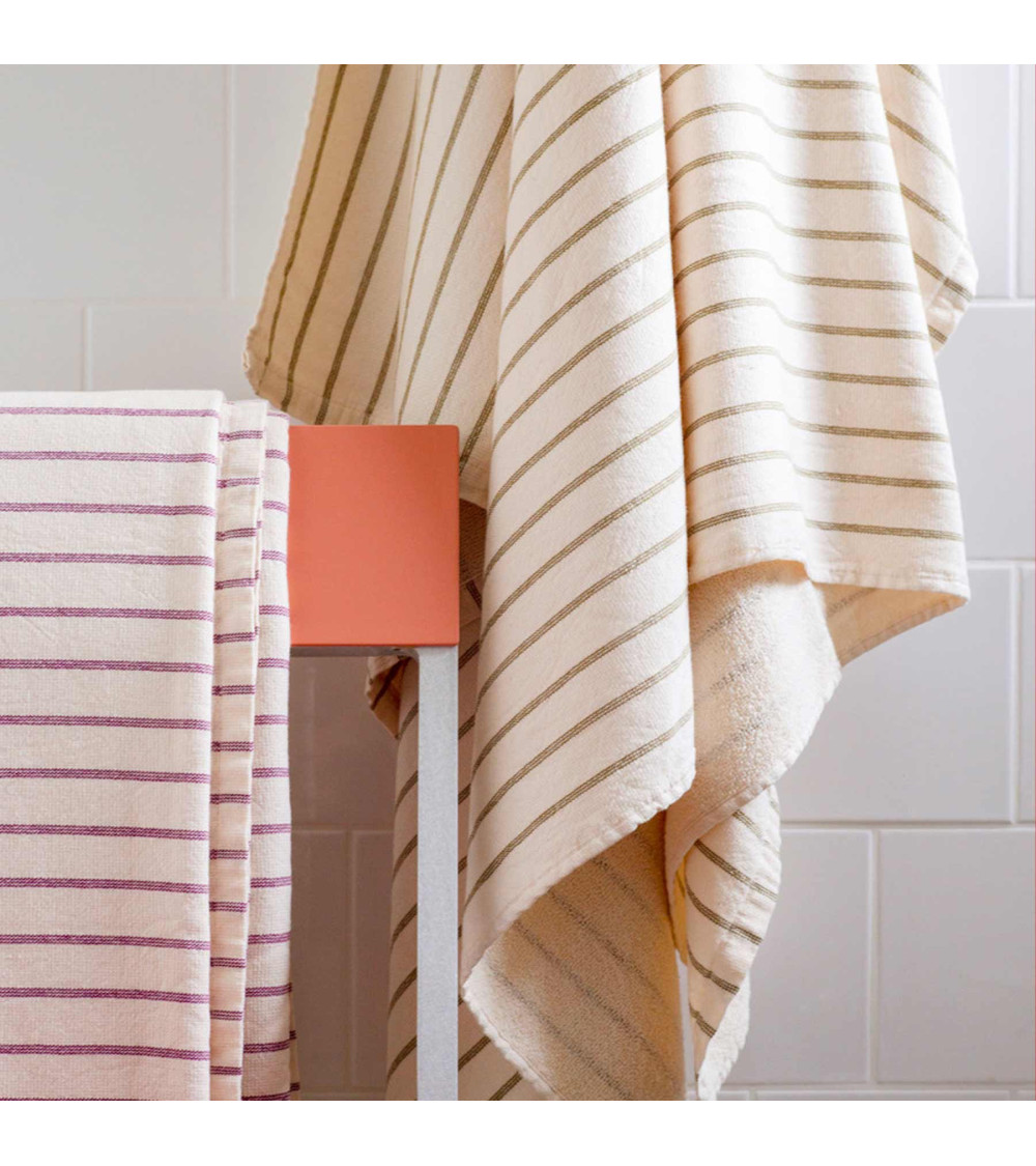 Maxi drap de bain Marina 160 x 100 cm, serviette de plage, coton bio, rayures