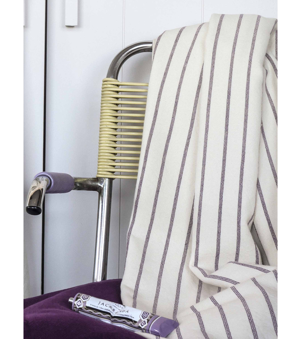 Maxi drap de bain Marina 160 x 100 cm, serviette de plage, coton bio, rayures