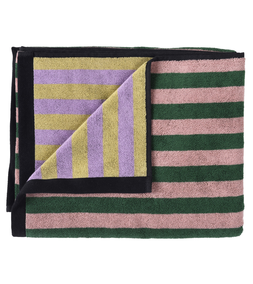 Maxi drap de bain Charly 100 x 160, serviette de plage colorée à rayures multicolore