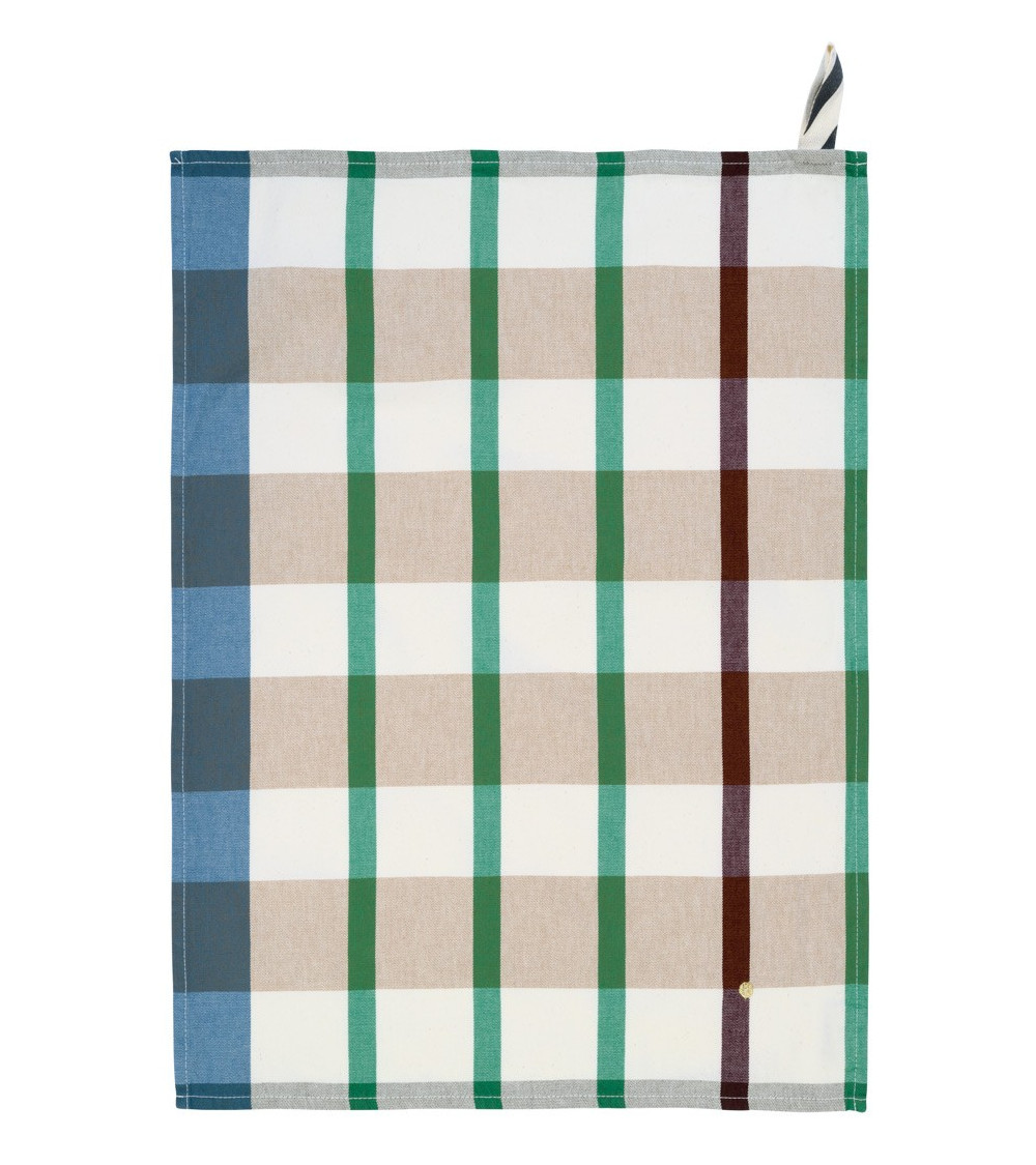 Lot de 2 torchons Archie 70 x 50 cm, rayures multicolores, coton biologique