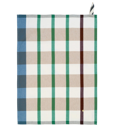 Lot de 2 torchons Archie 70 x 50 cm, rayures multicolores, coton biologique