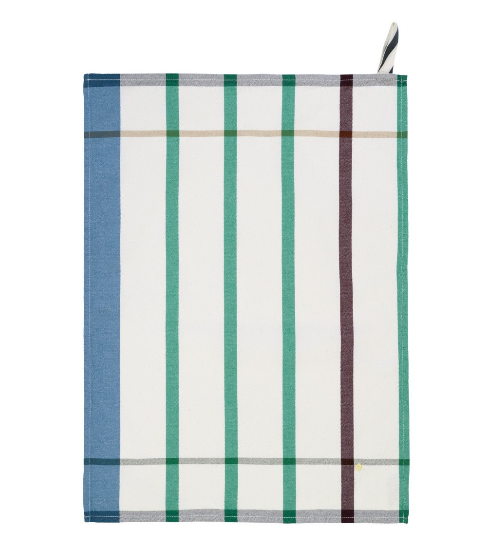 Lot de 2 torchons Archie 70 x 50 cm, rayures multicolores, coton biologique