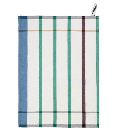 Lot de 2 torchons Archie 70 x 50 cm, rayures multicolores, coton biologique