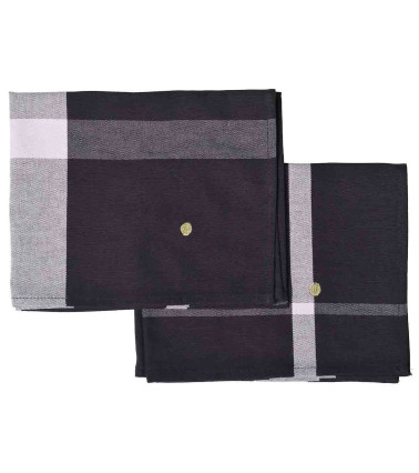 Lot de 2 sets de table La nonna 40 x 50 x 1, 40x50 cm, couleur noir Caviar