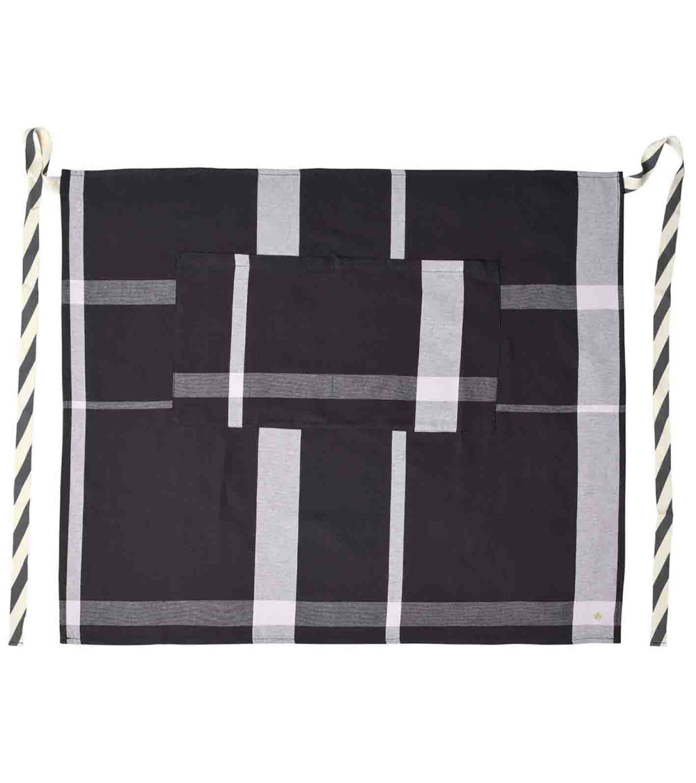 Tablier bistrot La nonna 70 x 85 cm, coloris Caviar, coton biologique