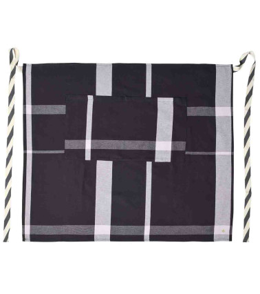 Tablier bistrot La nonna 70 x 85 cm, coloris Caviar, coton biologique