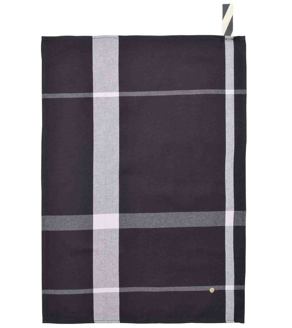 Torchon La nonna 70 x 50 x 1, 50x70 cm, coloris caviar, coton biologique, Made in Portugal