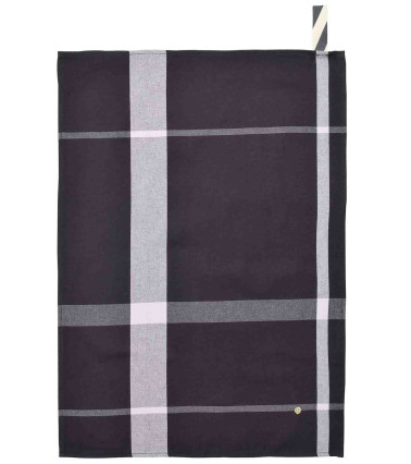 Torchon La nonna 70 x 50 x 1, 50x70 cm, coloris caviar, coton biologique, Made in Portugal