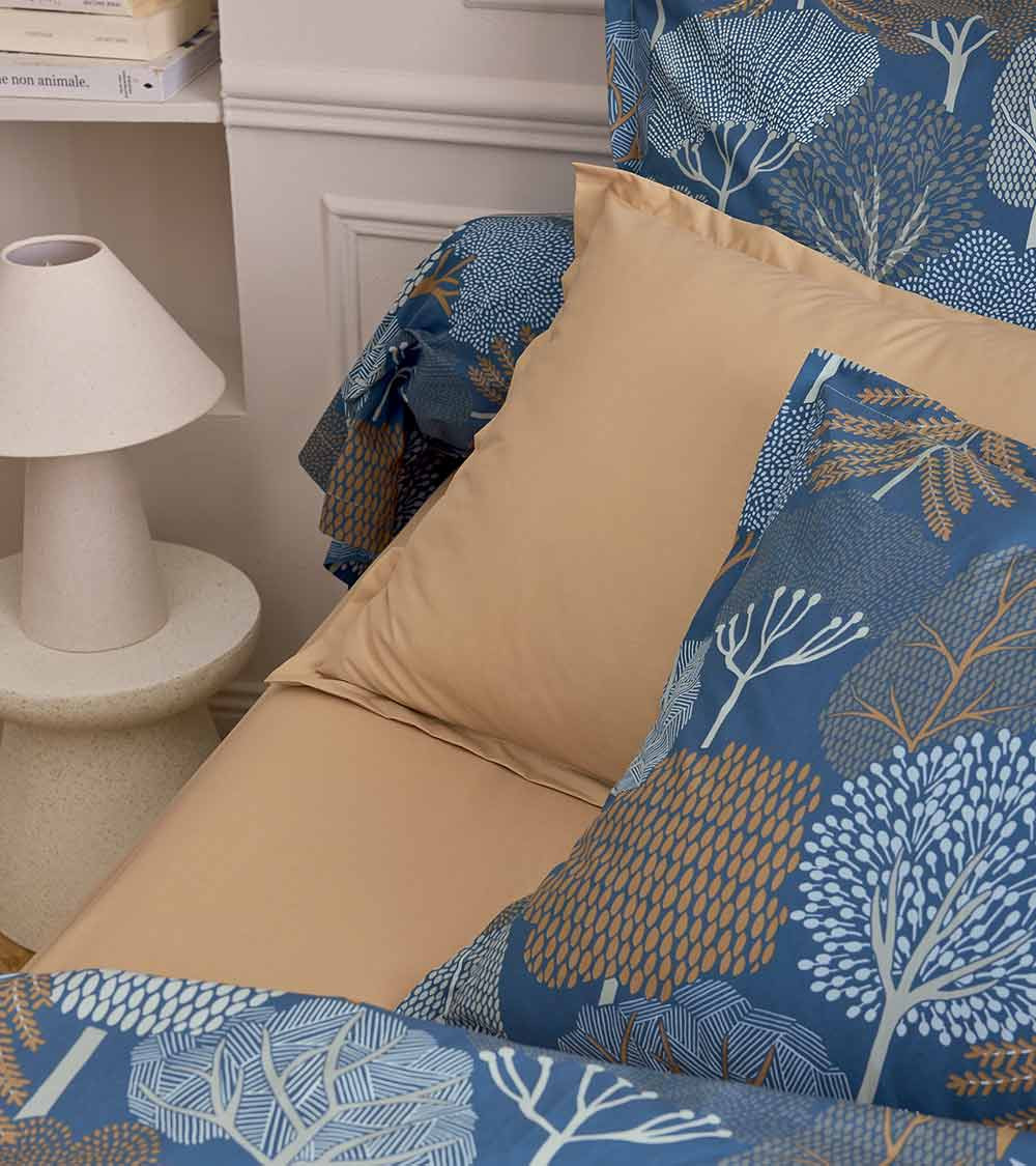 taie d’oreiller Brocéliande Encre en percale, fabrication française