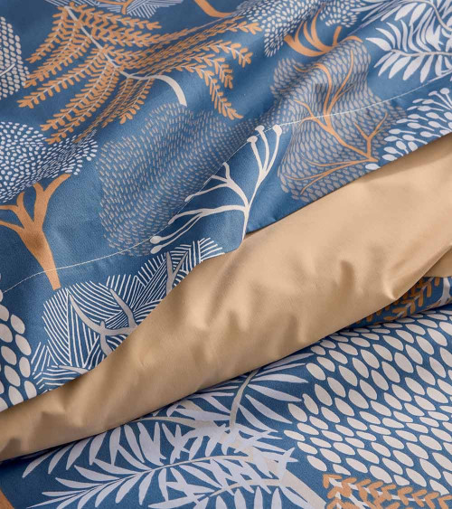 Taie de traversin percale BROCÉLIANDE ENCRE fabriqué en france 2