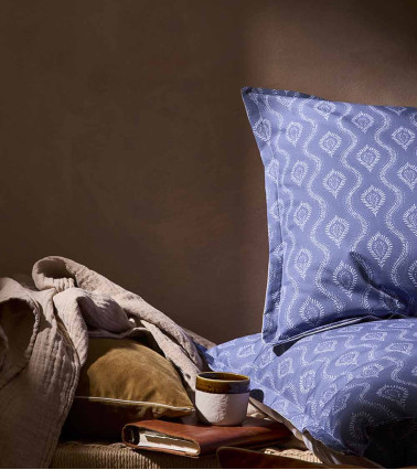 Housse de couette HAVELI avec revers uni Gris Perle