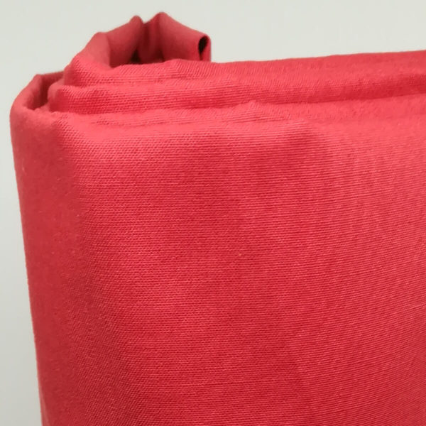 Drap housse en percale de coton rouge carmin 80 fils/cm²