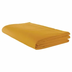 Drap plat couleur jaune moutarde en coton 57fils