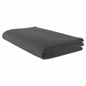 Drap plat En coton de satin 110fils/cm², gris noir graphite, linge de lit fabriqué en France